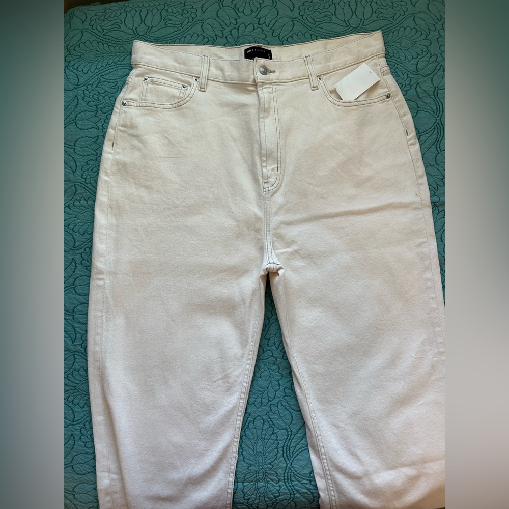 ASOS Women's High Rise Cream Corduroy Jeans